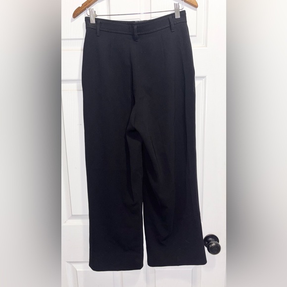 Aritzia Babaton Eckhardt Pleated Wide Leg High Waist Pants Black Trousers Size 4 - Picture 9 of 13